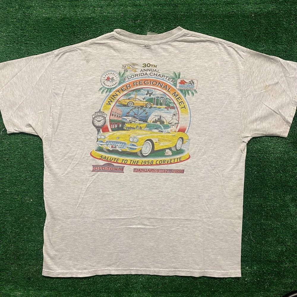 Vintage Y2K Corvette Racing Shirt Retro Automotive Logo Tee